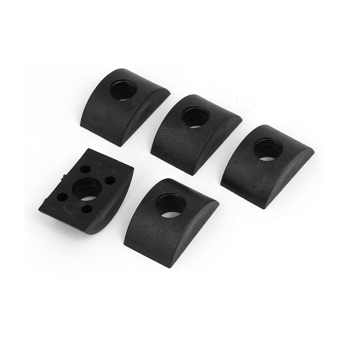 uxcell Uxcell 10mm Hole Dia Furniture Connector Half Moon Nuts Spacer Washer Black 5PCS