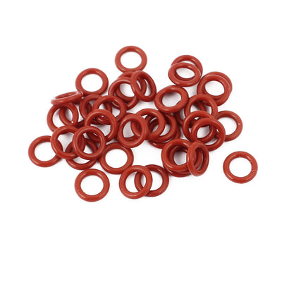 Harfington Uxcell 40Pcs Red 8mm x 1.5mm Silicone Rubber Gasket O Ring Sealing Ring Heat Resistant