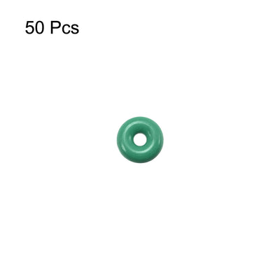 Harfington Uxcell 50pcs 1.5mm Thick Heat Resistant Mini Green O-Ring Rubber Sealing Ring 4mm OD