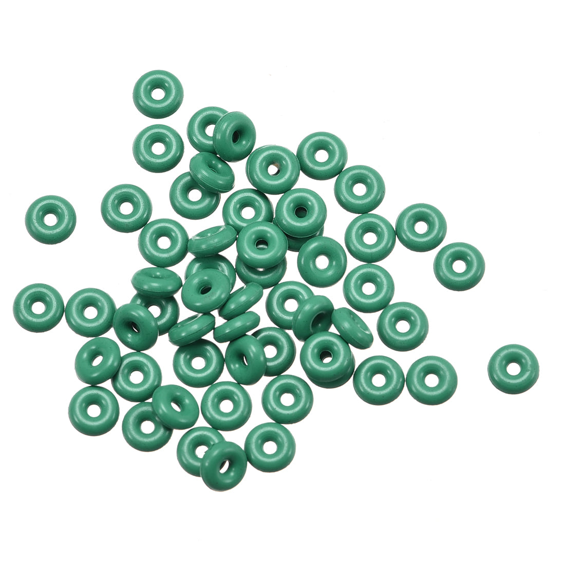 uxcell Uxcell 50pcs 1.5mm Thick Heat Resistant Mini Green O-Ring Rubber Sealing Ring 4mm OD