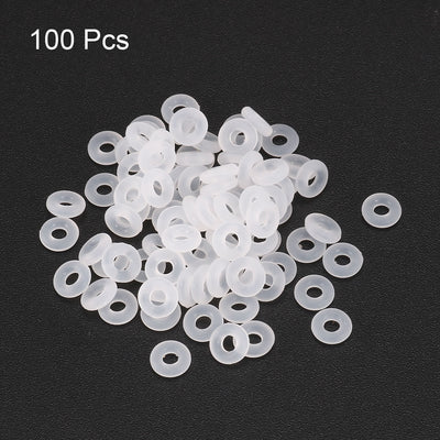 Harfington Uxcell 100Pcs White 8mm x 1.5mm Silicone Rubber Gasket O Ring Sealing Ring
