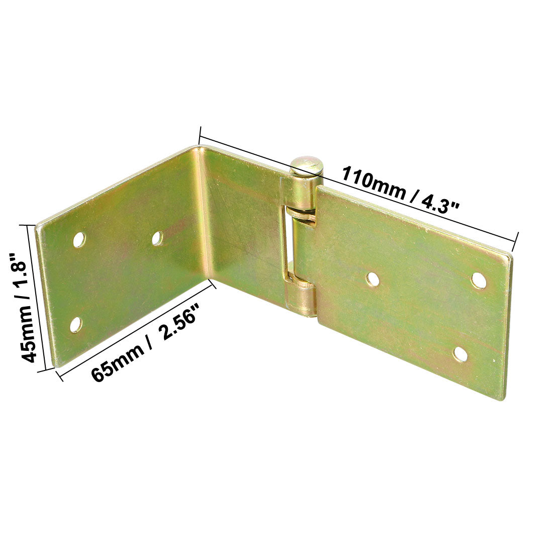 uxcell Uxcell Wood Box Toolbox Door Yellow Zinc Plated Right Angle Hinge