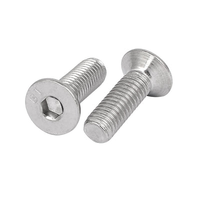 Harfington Uxcell M8x25mm 304 Stainless Steel Flat Head Hex Socket Cap Screws DIN7991 25pcs