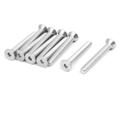 Harfington Uxcell M8x65mm 304 Stainless Steel Flat Head Hex Socket Cap Screws DIN7991 10pcs