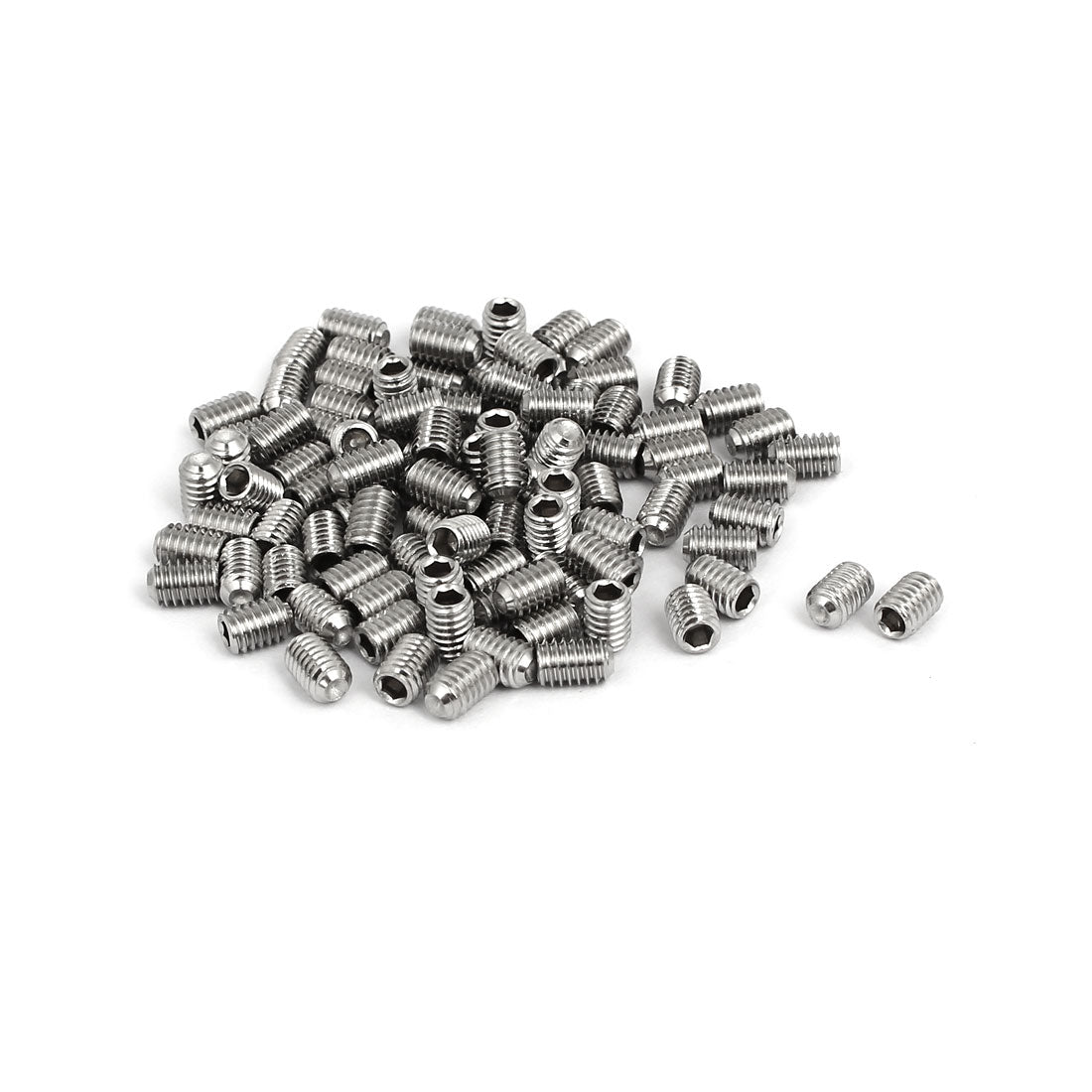 uxcell Uxcell M4x6mm 316 Stainless Steel Hex Socket Cup Point Grub Set Screws 100pcs