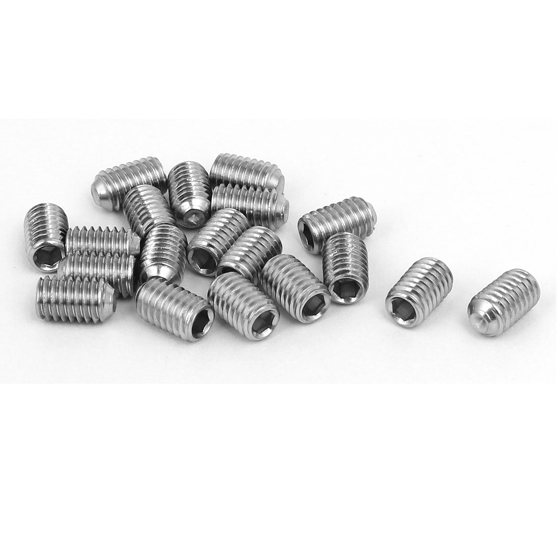 uxcell Uxcell M6x10mm 316 Stainless Steel Hex Socket Cup Point Grub Set Screws 20pcs