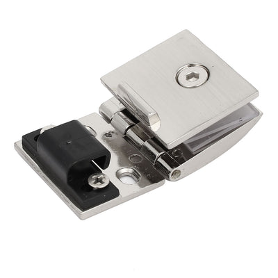 Harfington Uxcell 5mm-8mm Thick Metal Wall Mounted Glass Door Hinge Clamps Shelf Clip Silver Tone