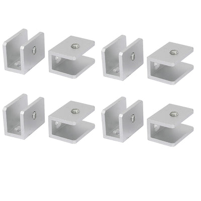 Harfington Uxcell 10mm Thickness Glass Shelf Rectangle Clip Clamps Bracket Support 8 Pcs