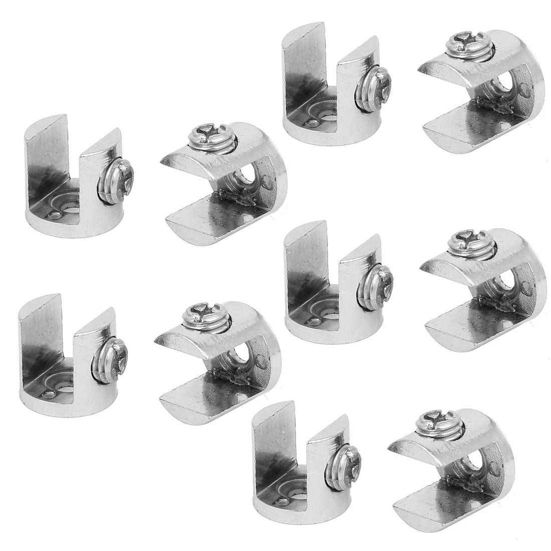 uxcell Uxcell Zinc Alloy Adjustable Shelf Clips Clamps Brackets 10pcs for 9mm-12mm Thick Glass