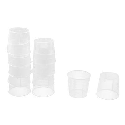 Harfington Uxcell Laboratory Plastic Liquid Container Measuring Cup Beaker 30mL Capacity 11pcs