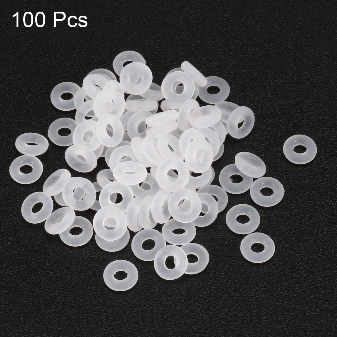 uxcell Uxcell 100Pcs 6mm x 1.5mm Rubber O-rings NBR Heat Resistant Sealing Ring Grommets White