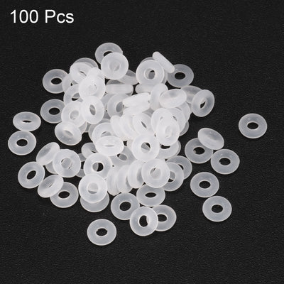 Harfington Uxcell 100Pcs 6mm x 1.5mm Rubber O-rings NBR Heat Resistant Sealing Ring Grommets White