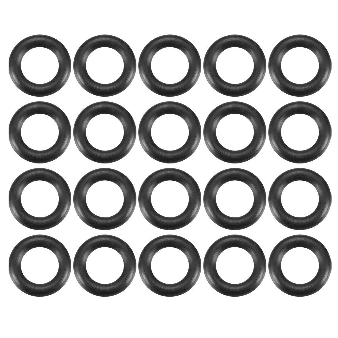 uxcell Uxcell 20Pcs 9mm x 1.9mm Rubber O-rings NBR Heat Resistant Sealing Ring Grommets Black