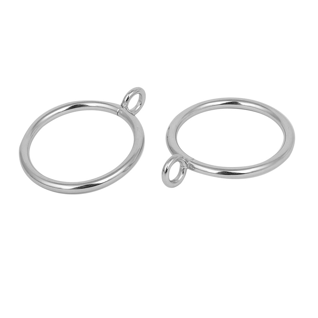 uxcell Uxcell 38mm Dia 57mm Length Iron Curtain Drape Sliding Eyelet Rings Silver Tone 24pcs