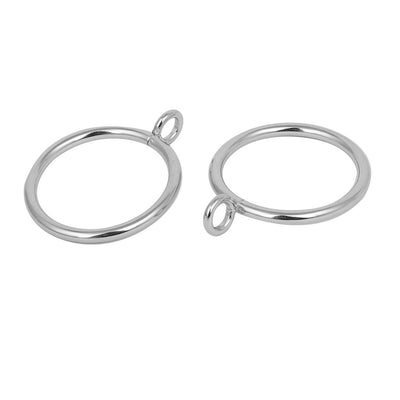 Harfington Uxcell 38mm Dia 57mm Length Iron Curtain Drape Sliding Eyelet Rings Silver Tone 24pcs