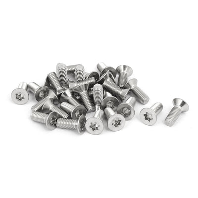 Harfington Uxcell Flat Head Torx Screws M6*16mm 304SUS 30pcs