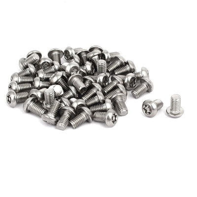 Harfington Uxcell M6 x 10mm 304 Stainless Steel Torx Security Pan Head Screws Fasteners 50PCS