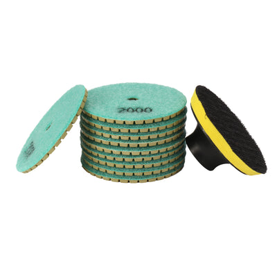 Harfington Uxcell 3-inch Diamond Wet Polishing Pad Disc Grit 2000 10pcs for Granite Stone Concrete