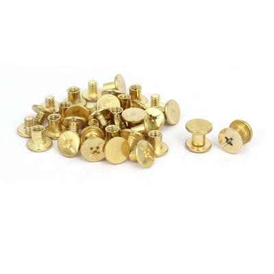 Harfington Uxcell M5x5.5mm Brass Plated Phillips Cap Binding Screws Posts Nuts 19pcs