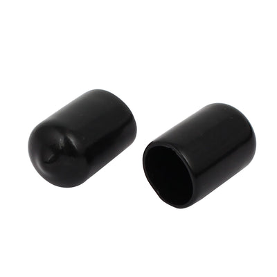 Harfington Uxcell 14mm Inner Dia Rubber Hose End Cap Screw Thread Protector Cover Black 50pcs