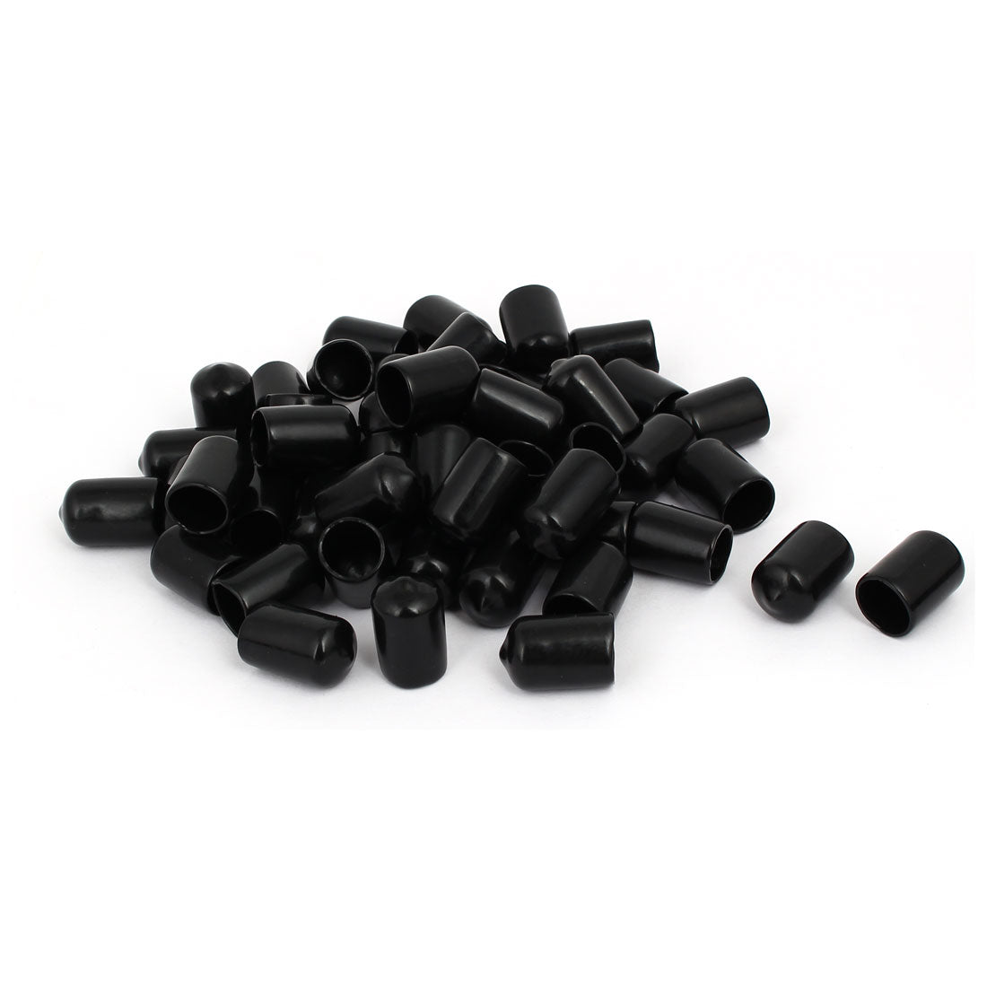 uxcell Uxcell 14mm Inner Dia Rubber Hose End Cap Screw Thread Protector Cover Black 50pcs