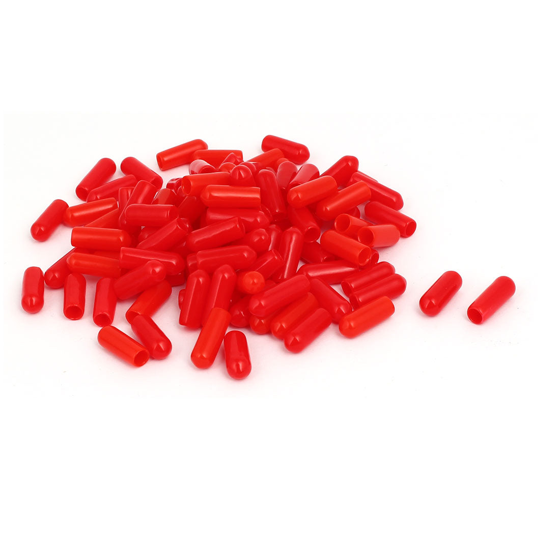 uxcell Uxcell 4.5mm Inner Dia Rubber Insulated End Cap Screw Thread Protector Cover Red 100pcs