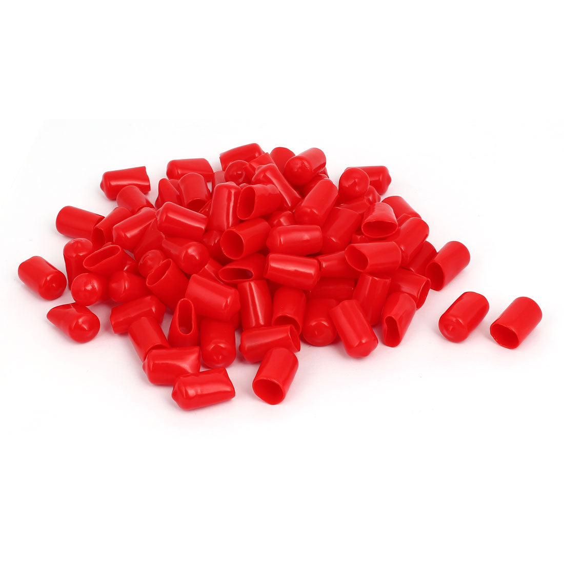 uxcell Uxcell 12mm Inner Dia Rubber Insulated End Cap Screw Thread Protector Cover Red 100pcs