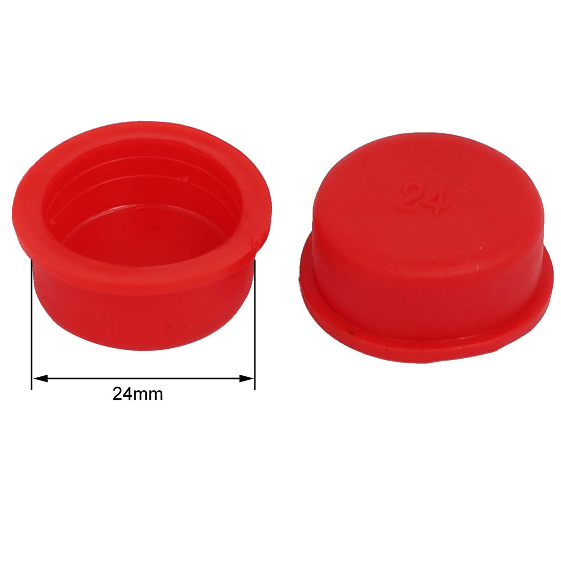 uxcell Uxcell DR M24 Flange Mounted Tapered Caps Tube End Insert Red 50pcs