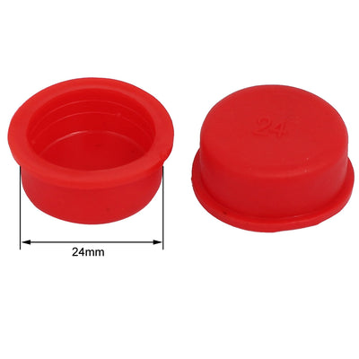 Harfington Uxcell DR M24 Flange Mounted Tapered Caps Tube End Insert Red 50pcs