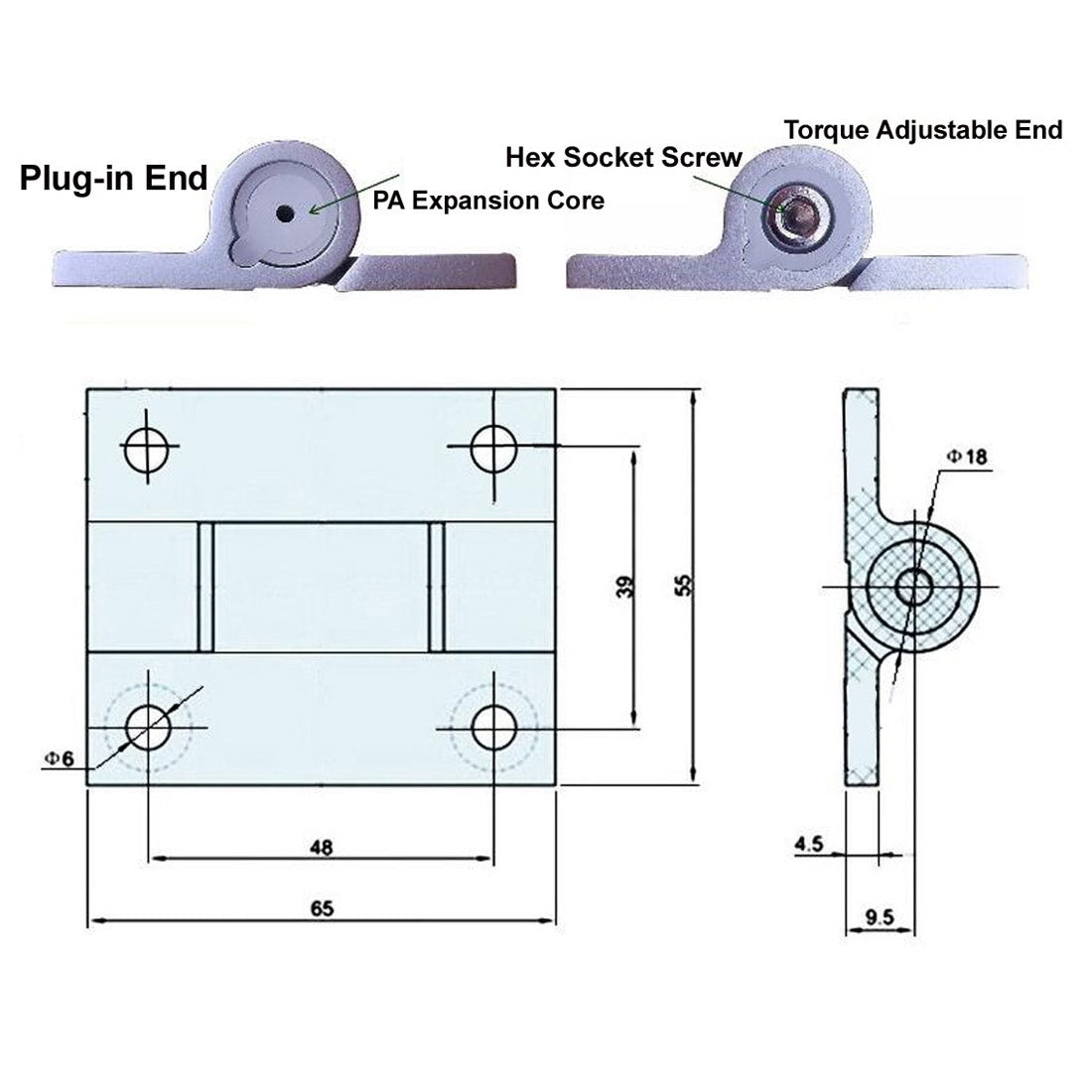 uxcell Uxcell Household Cabinet Door Zinc Alloy Adjustable Bearing Hinge Silver Tone