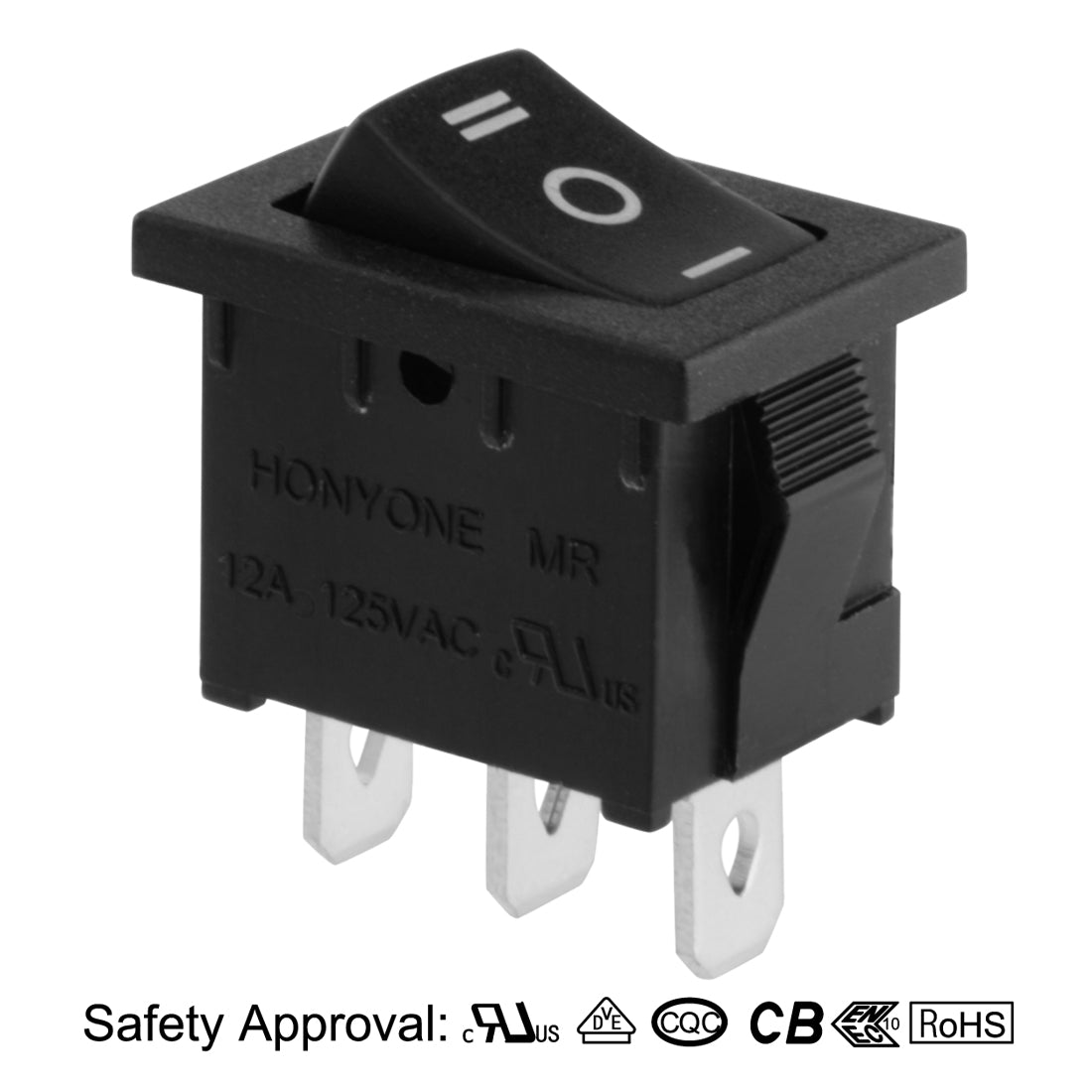 uxcell Uxcell AC 125V/12A 250V/10A SPDT 3P 3 Position On-Off-On Rocker Switch Black