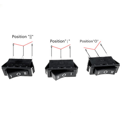 Harfington Uxcell AC 20A/125V 22A/250V SPDT 3P On/Off/On 3 Position Boat Rocker Switch Black