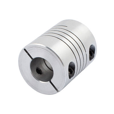 Harfington Uxcell 6.35mmx12mm Aluminum Alloy Spline Shaft Flexible Helical Coupling 25mm Diameter 30mm Length