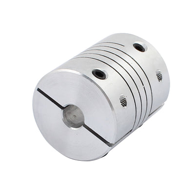 Harfington Uxcell 6.35mmx12mm Aluminum Alloy Spline Shaft Flexible Helical Coupling 25mm Diameter 30mm Length