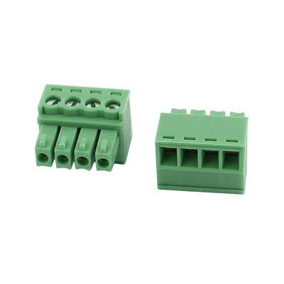 Harfington Uxcell 5Pcs 300V 10A KF2EDGK 3.5mm Pitch 4-Pin PCB Screw Terminal Block Connector