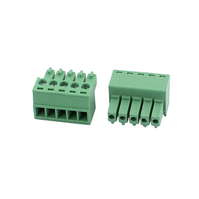 Harfington Uxcell 5Pcs 300V KF2EDGK 3.5mm Pitch 5-Pin PCB Screw Terminal Block Connector