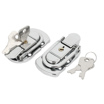 Harfington Uxcell Suitcase Briefcase Metal Toggle Latch Hasp Lock 65mm Length 2pcs w 2 Keys