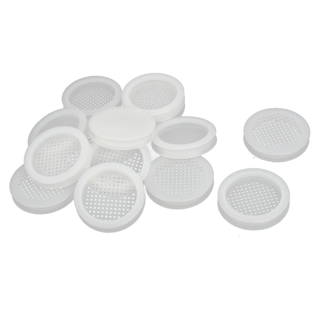 uxcell Uxcell Furniture Cupboard Plastic Round Perforated Mesh Air Vents Louver Ventilation 10mm 15pcs