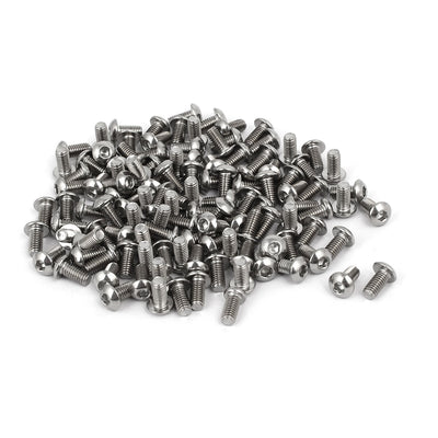 Harfington Uxcell M3 x 6mm 304 Stainless Steel Hex Socket Button Head Cap Screws Bolts 120PCS