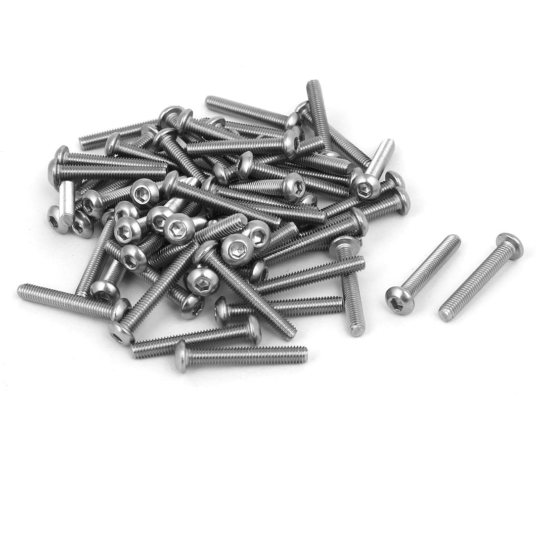 uxcell Uxcell M3 x 20mm 304 Stainless Steel Hex Socket Button Head Cap Screws Bolts 60PCS