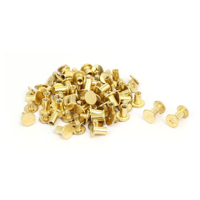 Harfington Uxcell M5x8mm Binding Screw Post Gold Tone 40pcs for Photo Albums Scrapbook
