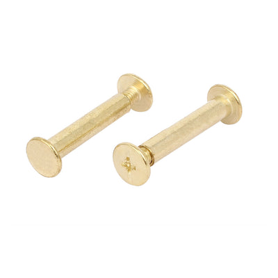 Harfington Uxcell M5x25mm Binding Screw Post Gold Tone 20pcs for Photo Albums Scrapbook