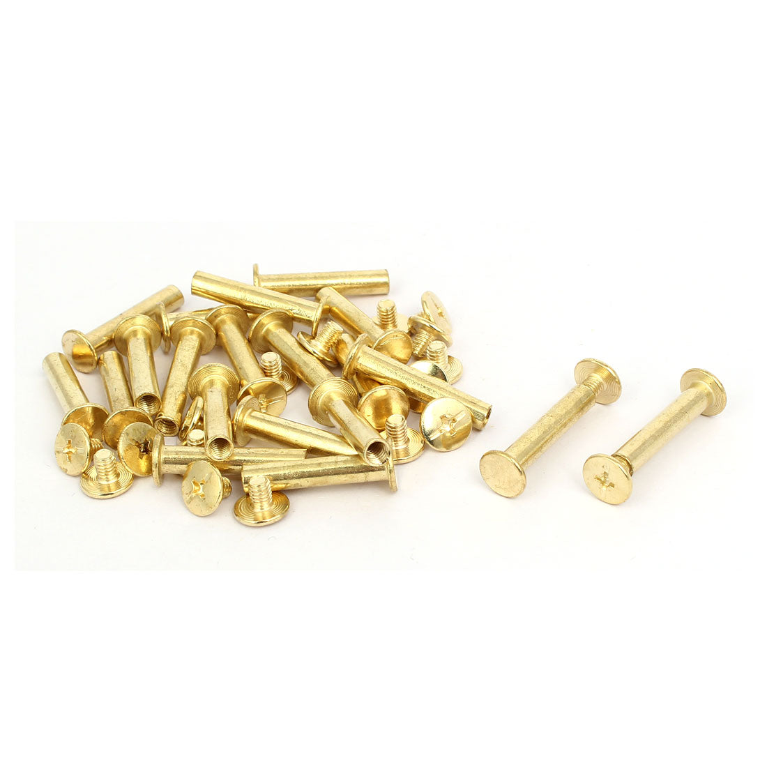 uxcell Uxcell M5x25mm Binding Screw Post Gold Tone 20pcs for Photo Albums Scrapbook