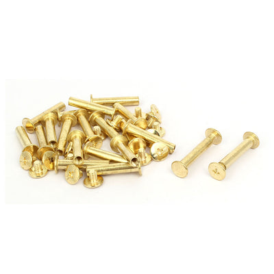 Harfington Uxcell M5x25mm Binding Screw Post Gold Tone 20pcs for Photo Albums Scrapbook