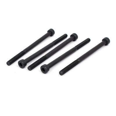 Harfington Uxcell M4x60mm Partially Threaded Hexagon Socket Head Cap Screws Bolts Black 5pcs