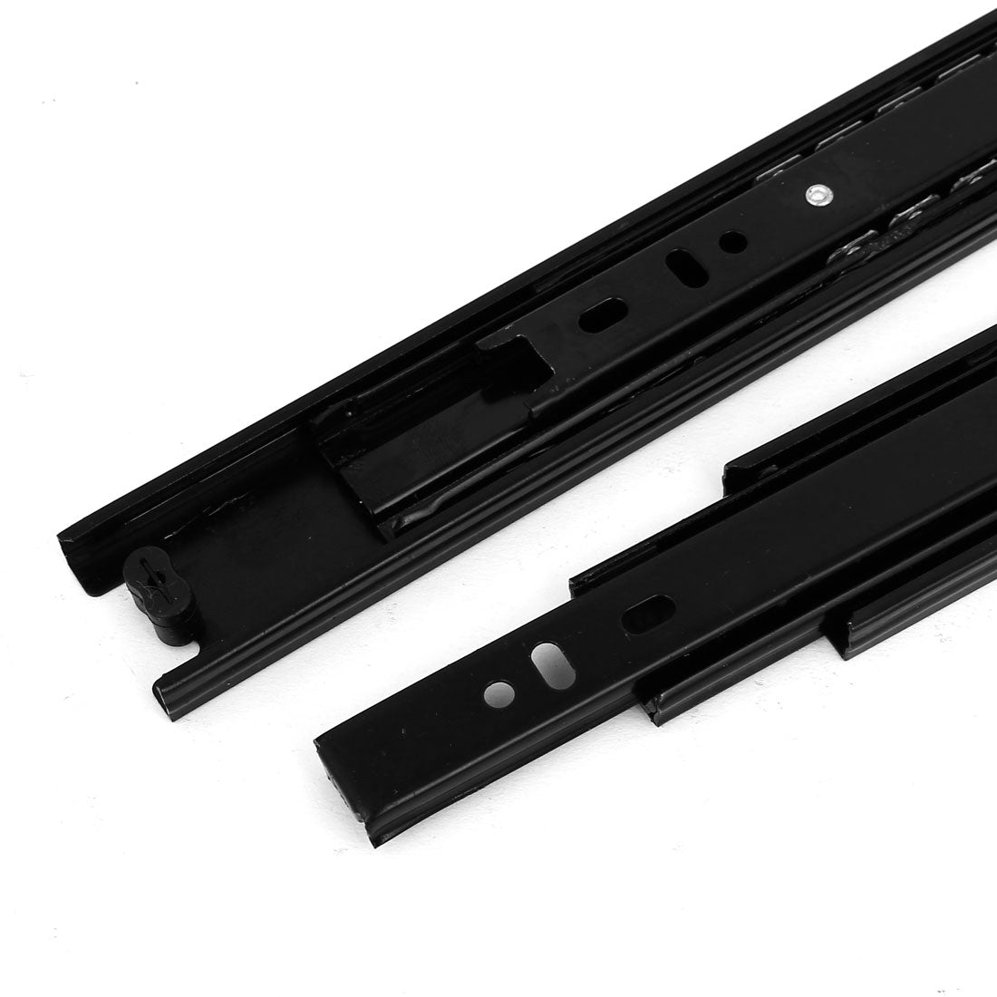 uxcell Uxcell 12'' Length 35mm Width 3-Section Ball Bearing Drawer Slides Rail Black 2pcs