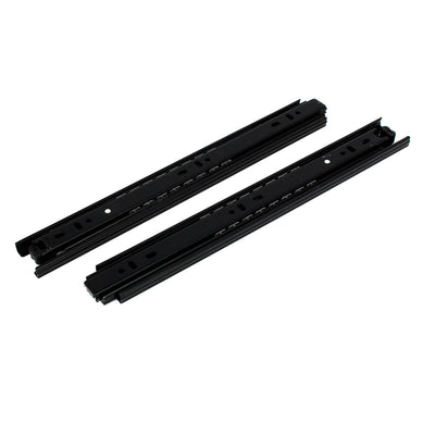 Harfington Uxcell 12'' Length 35mm Width 3-Section Ball Bearing Drawer Slides Rail Black 2pcs