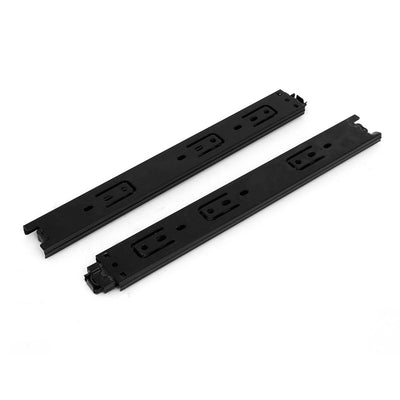 Harfington Uxcell 12'' Length 35mm Width 3-Section Ball Bearing Drawer Slides Rail Black 2pcs