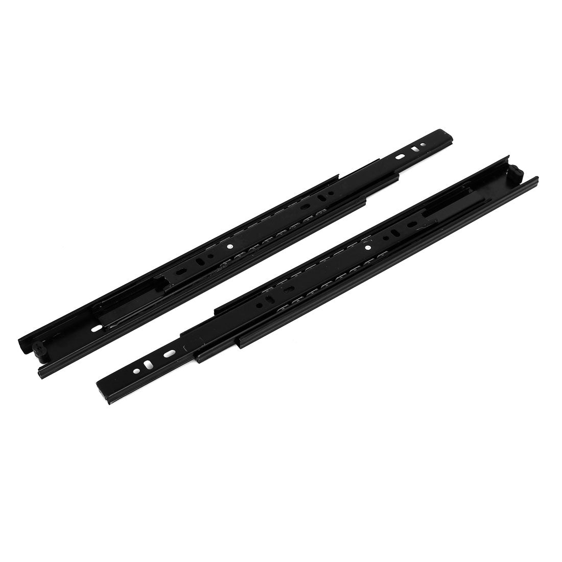 uxcell Uxcell 12'' Length 35mm Width 3-Section Ball Bearing Drawer Slides Rail Black 2pcs