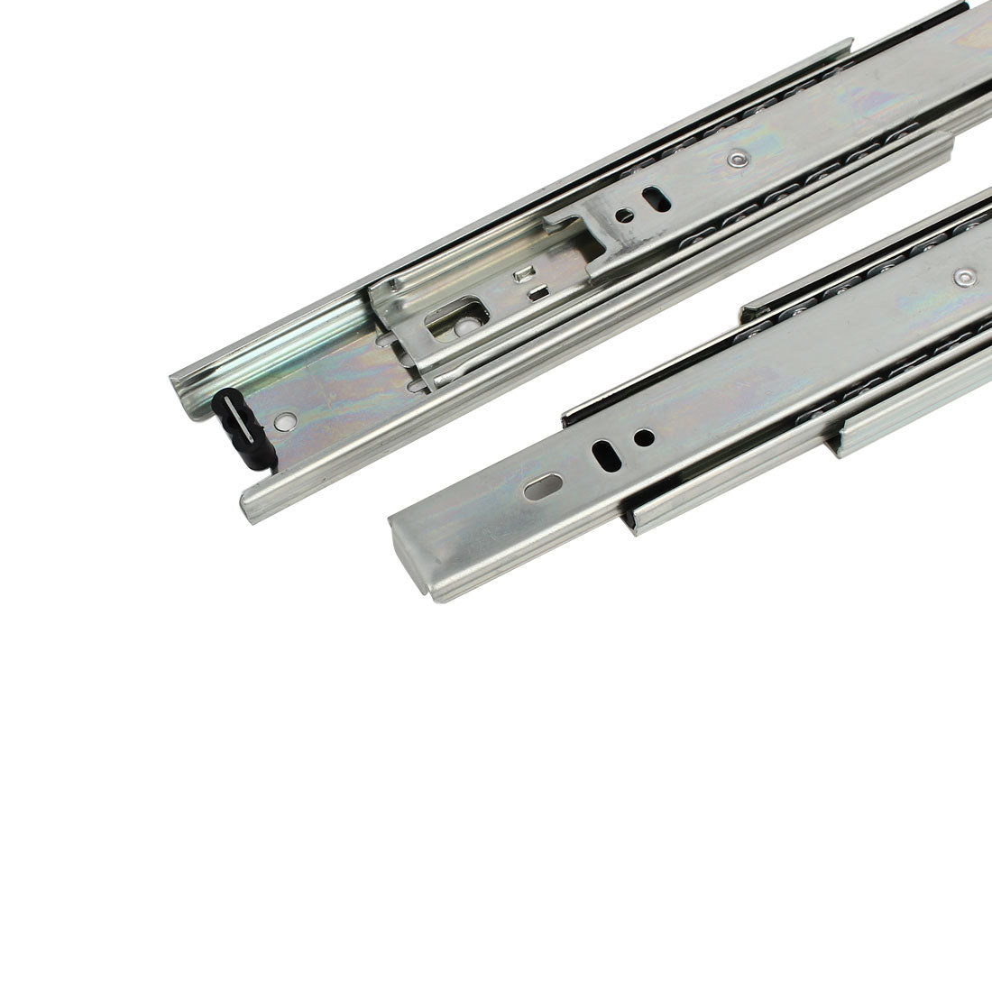 uxcell Uxcell 8'' Length 3-Section Ball Bearing Full Extension Drawer Slides Track Silver Tone 2pcs